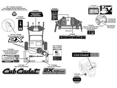 Label Map 2x 530swe Diagram and Parts List for 2X530SWE (31AH55TU709-31AH55TU756-31BH55TU710)(2013) Cub Cadet Snow Blower